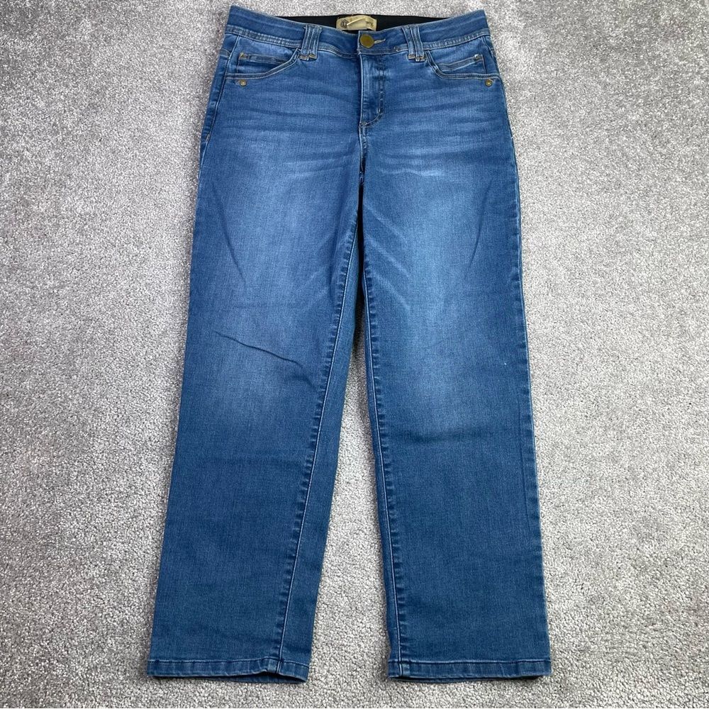 Democracy Jeans Women’s 8 Blue Straight High Rise Dark Wash Ab Technology